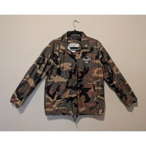 Herschel Women Voyage Coach Jacket Camo Packable Windbreaker - Size Small READ